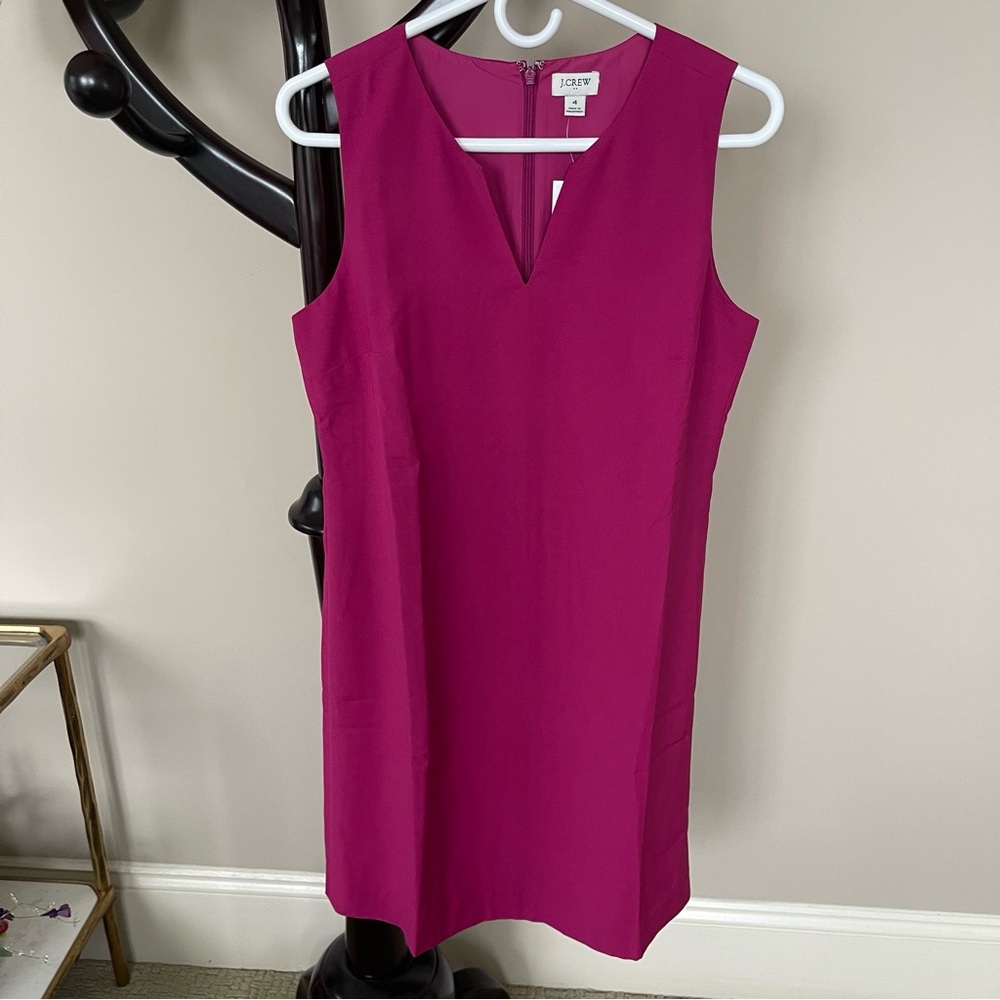 J. Crew Pink Sheath Mini Dress V-Neck Sleeveless
